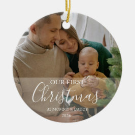 Adorno De Cerámica Nuestra Primera Navidad como Padres Diseño Familia