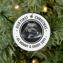 Adorno De Cerámica Nuestra Primera Navidad como Padres Ultrasonido