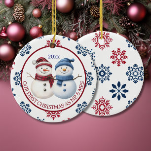 Adorno De Cerámica Nuestra primera Navidad como Sr. y Sra.
