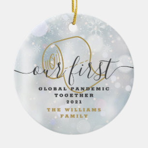 Adorno De Cerámica Nuestra primera Navidad de pandemia global Covid F