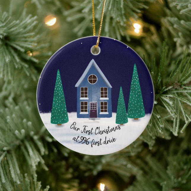 Adorno De Cerámica nuestra primera Navidad en nuestra nueva casa (Árbol)