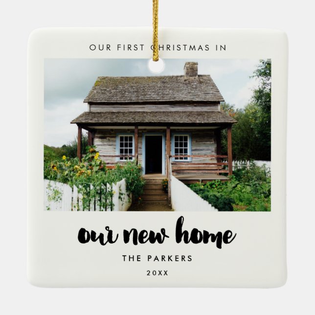 Adorno De Cerámica Nuestra primera Navidad en nuestro nuevo hogar (Reverso)