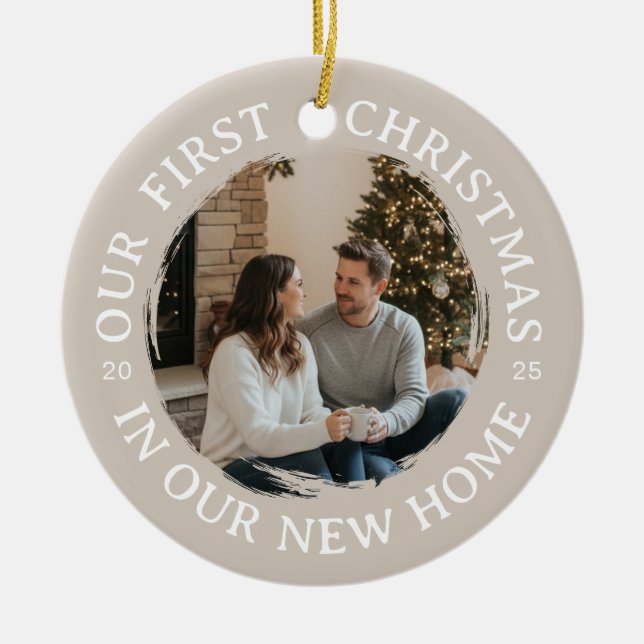 Adorno De Cerámica Nuestra primera Navidad en nuestro nuevo hogar (Frente)