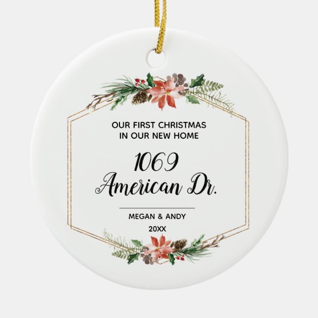 Adorno De Cerámica Nuestra primera Navidad en nuestros nuevos Navidad (Frente)