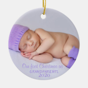 Adorno De Cerámica Nuestra primera Navidad, foto de tu bebé