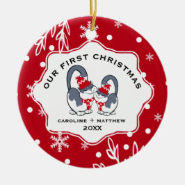 Adorno De Cerámica Nuestra Primera Navidad. Foto personalizada