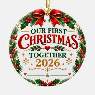 Adorno De Cerámica Nuestra Primera Navidad Juntos 2026