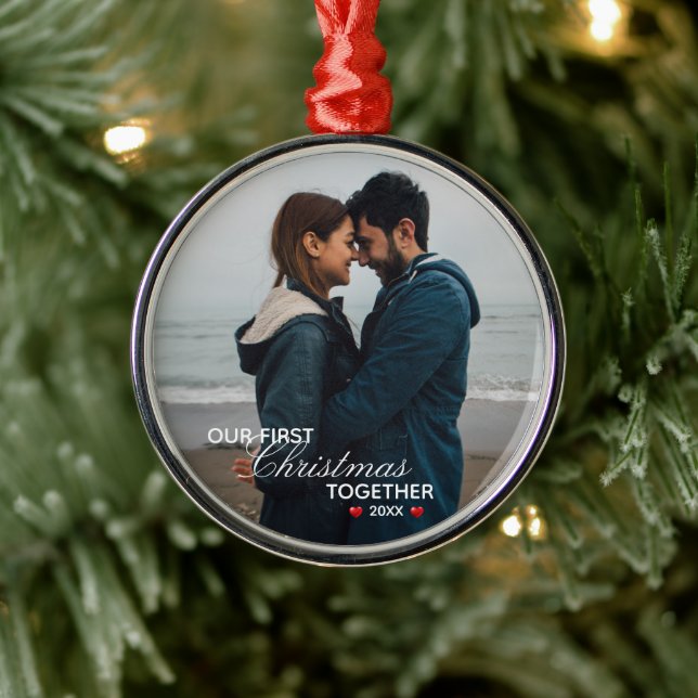 Adorno De Cerámica Nuestra primera Navidad juntos - Foto - (Árbol)