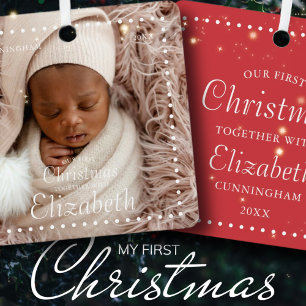 Adorno De Cerámica Nuestra Primera Navidad Juntos Moderno Simple