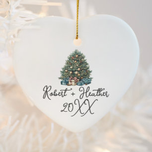 Adorno De Cerámica Nuestra primera Navidad juntos nombre de pareja Pe