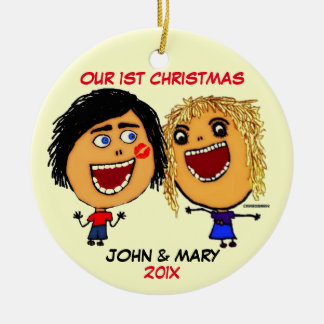 Adorno De Cerámica Nuestra primera Navidad juntos Personalizado