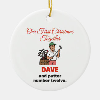 Adorno De Cerámica Nuestra Primera Navidad Juntos: Putter de Golf Div