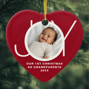 Adorno De Cerámica Nuestra primera Navidad, los abuelos fotografían r