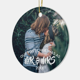 Adorno De Cerámica Nuestra primera Navidad personalizada