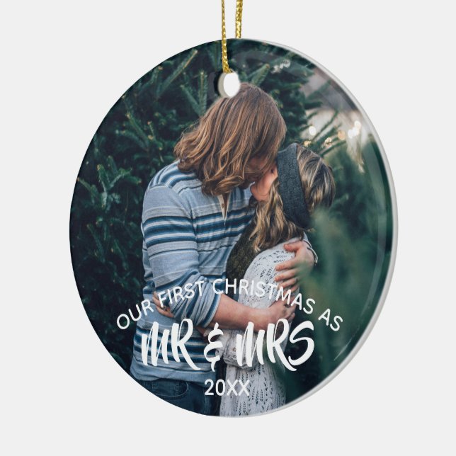 Adorno De Cerámica Nuestra primera Navidad personalizada (Izquierda)