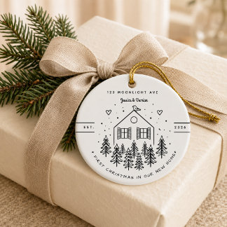 Adorno De Cerámica Nuestra Primera Navidad Personalizada en Nuestra N