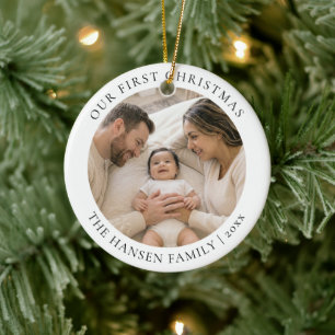 Adorno De Cerámica Nuestra primera Navidad Personalizada Foto Especia