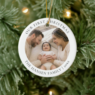 Adorno De Cerámica Nuestra primera Navidad Personalizada Foto Especia