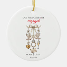 Nuestra Primera Navidad Prometidos Anillo Bonito F