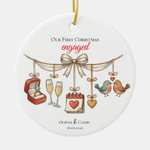 Nuestra Primera Navidad Prometidos Cute Anillo Fec