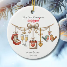 Nuestra Primera Navidad Prometidos Cute Anillo Fec