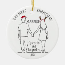 Nuestra primera Navidad se casó con Santa Hat y An