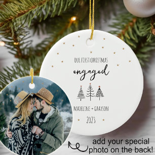 Adorno De Cerámica Nuestra primera Navidad se comprometió con lo simp