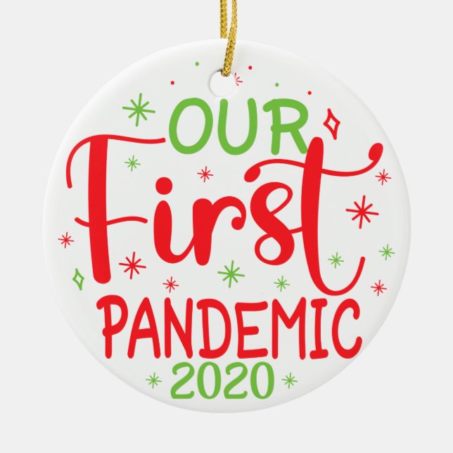 Adorno De Cerámica Nuestra primera pandemia 2020 (Frente)