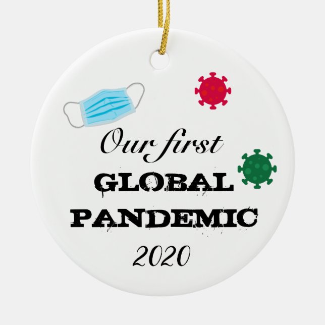 Adorno De Cerámica Nuestra primera pandemia mundial 2020 (Frente)
