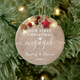 Adorno De Cerámica Nuestra Primera Pareja Elegante De Navidad Comprom