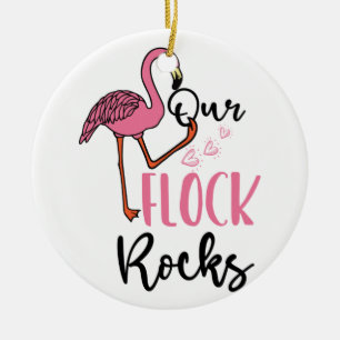 Adorno De Cerámica Nuestra rebaño roza Flamingo Madre Abuelo