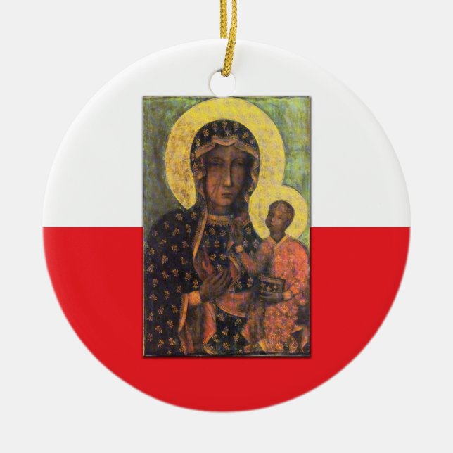 Adorno De Cerámica Nuestra Señora de Czestochowa (Frente)