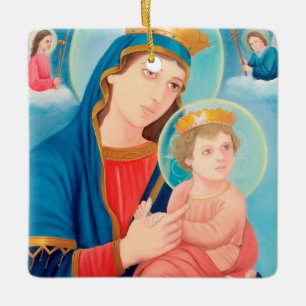 Adorno De Cerámica Nuestra Señora de la Perpetua Ayuda Católica