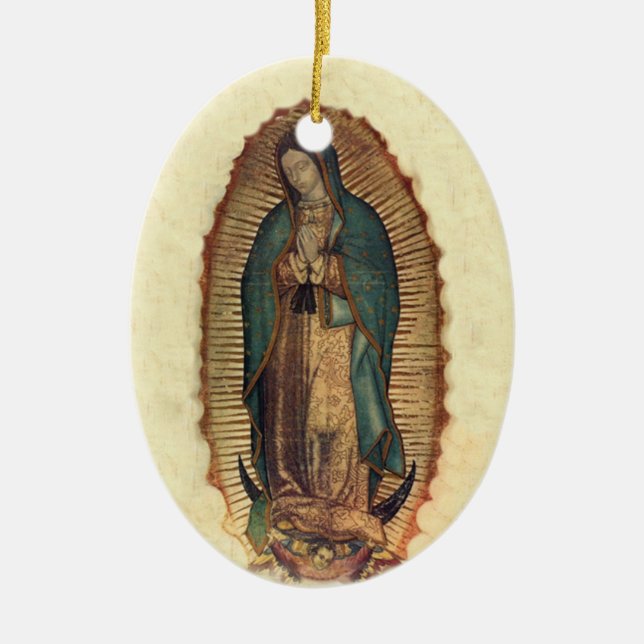 Adorno De Cerámica Nuestra señora de la Virgen de Guadalupe de (Frente)