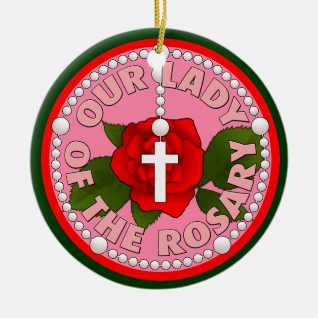 Adorno De Cerámica Nuestra señora del rosario (Frente)