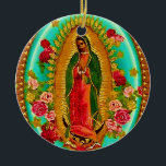 Adorno De Cerámica Nuestra Señora Guadalupe Santa Virgen María<br><div class="desc">"Nuestra Señora de Guadalupe" "Virgen María" México "Nativo Estadounidense" Boho Bohemiano Católico San Diosa Cristiano Indígena Étnica Hispana "Latinoamericana" Colonial Español Precolumbio Toltec Olmeca "Nuestra Senora de Guadalupe" Catolica Espagnol Kitsch Suroeste Vintage Southwestern Madre Santa Madre Jesús Dios Adorar Religión Hipá Paz</div>