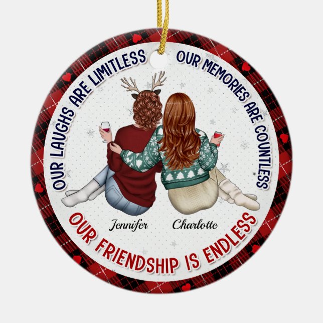 Adorno De Cerámica Nuestras Risas No Tienen Límites - Bestie Personal (Frente)