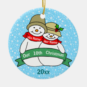 Adorno De Cerámica Nuestro 10mo navidad