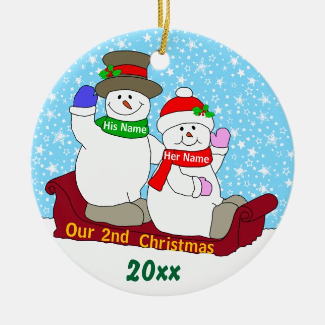 Adorno De Cerámica Nuestro 2do navidad (Frente)