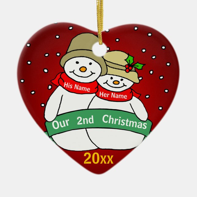 Adorno De Cerámica Nuestro 2do navidad (Frente)