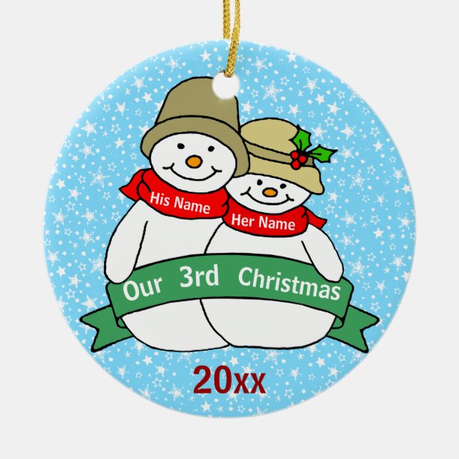 Adorno De Cerámica Nuestro 3ro navidad (Frente)
