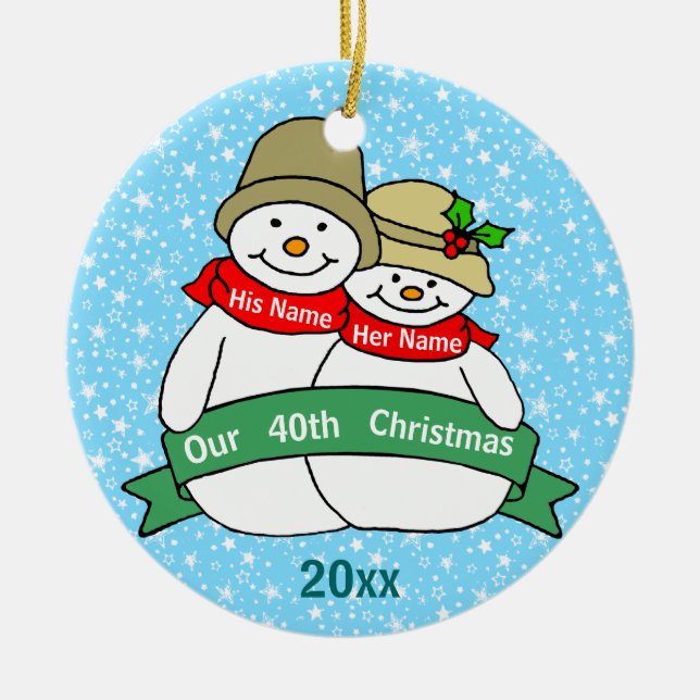Adorno De Cerámica Nuestro 40.o navidad (Frente)