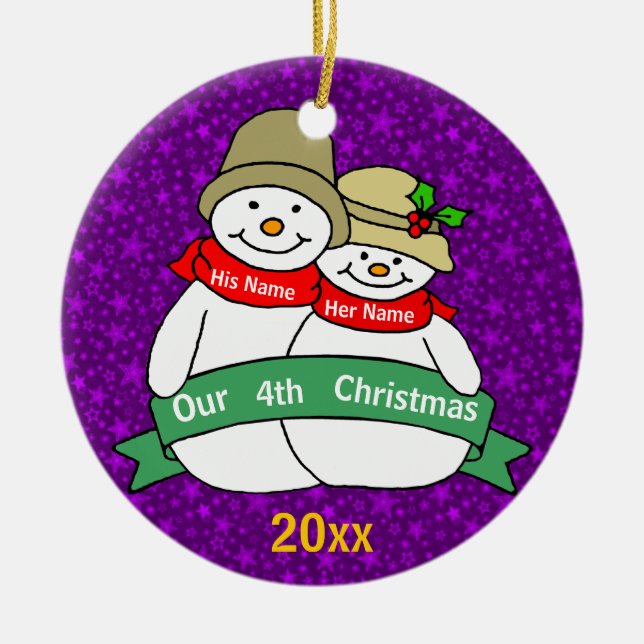 Adorno De Cerámica Nuestro 4to navidad (Frente)