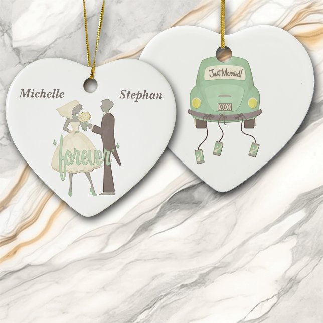 Adorno De Cerámica Nuestro día de bodas personalizado (Subido por el creador)