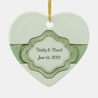 Adorno De Cerámica Nuestro Día de la Boda (Verde)