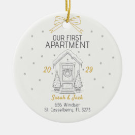 Adorno De Cerámica Nuestro Primer Apartamento Año y Nombres Personali