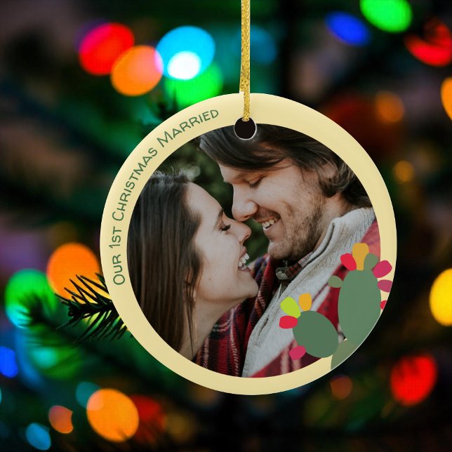 Adorno De Cerámica nuestro primer cactus de Navidad (Subido por el creador)