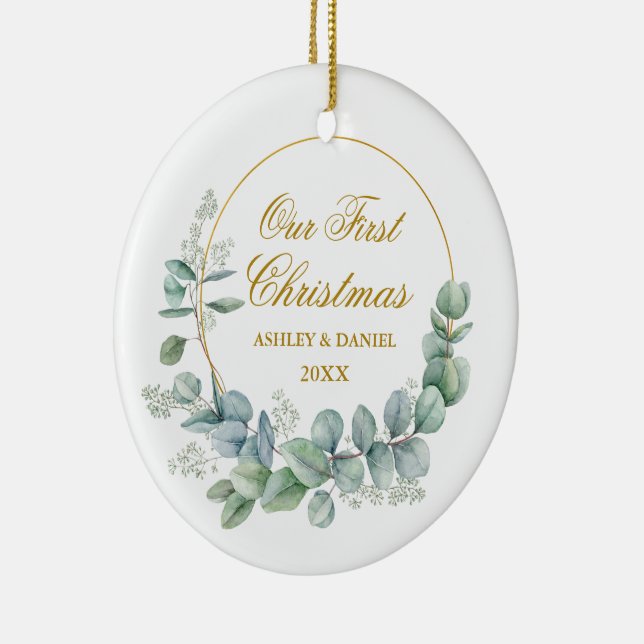 Adorno De Cerámica Nuestro primer Eucalyptus de Navidad (Derecha)