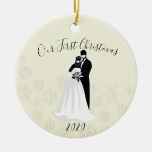 Adorno De Cerámica Nuestro primer Groom de Novia Face 2020