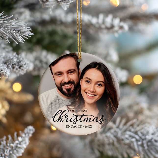 Adorno De Cerámica Nuestro primer guión negro elegante de Navidad (Subido por el creador)